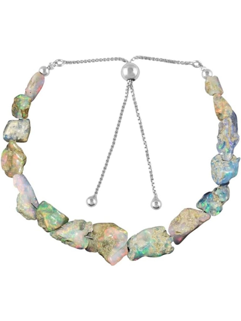 Natural Raw Gemstone Bolo Bracelet for Women | Unique Rough Crystal Jewelry